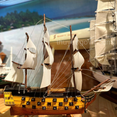 Mô hình thuyền gỗ HMS VICTORY kích thước nhỏ 20cm, thuyền gỗ phong thủy, mô hình trang trí, decor phòng học