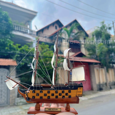 Mô hình thuyền gỗ HMS VICTORY kích thước nhỏ 20cm, thuyền gỗ phong thủy, mô hình trang trí, decor phòng học
