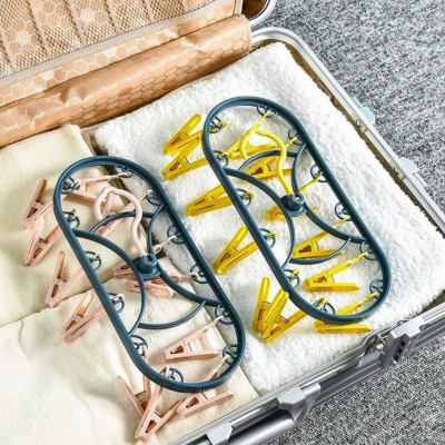 Móc treo tất vớ quần áo trẻ em 32 kẹp, móc chùm phơi đồ em bé