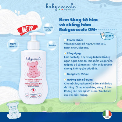Kem thay tã bỉm và chống hăm Babycoccole 0M+- 250ml