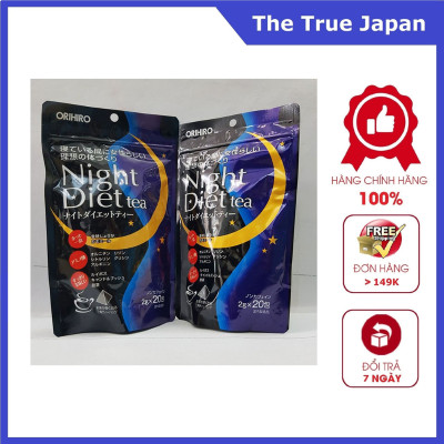 Combo 2 Gói Trà Giảm Cân Thảo Mộc Ban Đêm Night Diet Tea Orihiro Nhật Bản 20 túi lọc/gói