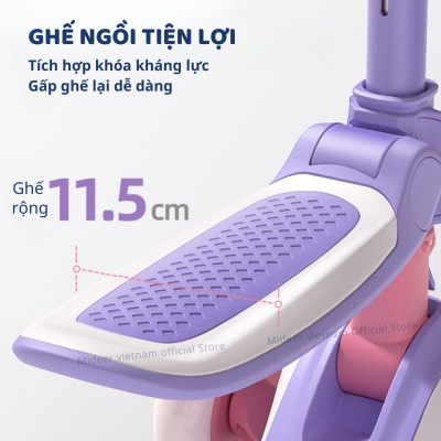 Xe Trượt Scooter Mideer Cao Cấp  gấp gọn có ghế ngồi cho bé