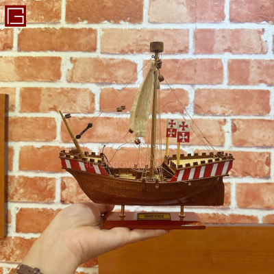 Mô hình thuyền gỗ, mô hình trang trí HAN KOGGE, thuyền gỗ để bàn, decor phòng học, bàn làm việc, hàng chính hãng