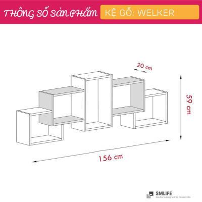 Kệ trang trí phòng khách gỗ công nghiệp SMLIFE Welker