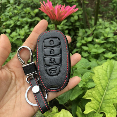 Bao Da Chìa Khóa HYUNDAI ACCENT 2021 4 Nút Cam Kết Da Thật Siêu Bền Có Logo Kim Loại Nổi