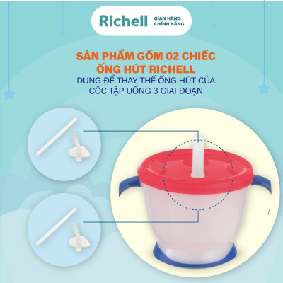 Ống hút S-1 Richell Nhật Bản - 2 bộ | Baby