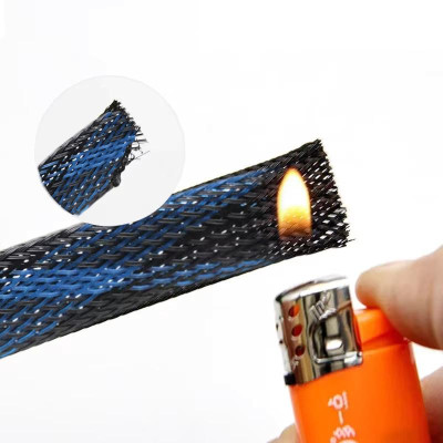 Dây Đồng 8GA 10GA bọc lưới da rắn màu đỏ và đen chuyên dụng nguồn âm thanh ô tô chống mòn đứt gãy độ sub gầm