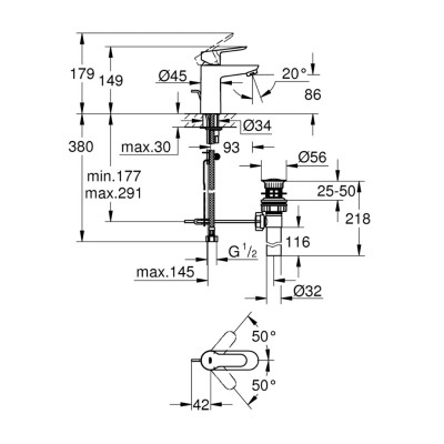 Vòi Chậu Rửa GROHE BAUEDGE Size S - 32819000