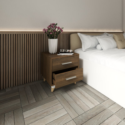 [Happy Home Furniture] OSRI, Táp đầu giường  - chân gỗ chéo ,  45cm x 40cm x 45cm ( DxRxC), THK_024