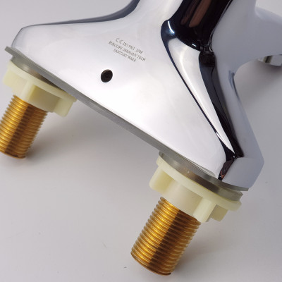 Vòi Lavabo 2 chân Đồng mạ Chrome Eurolife EL-IRIS03 ( Trắng bạc)