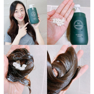 Combo dầu gội đầu và mặt nạ tóc cao cấp BRITISH M Kombucha 750ml