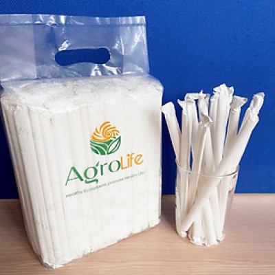 Phi 6 - Túi 250 ống hút giấy làm từ sợi mía có bao gói