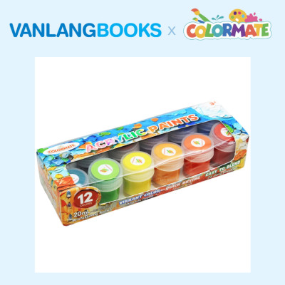 Sách Bí Quyết Vẽ Màu Nước (Tái Bản) + Hộp 12 Màu Vẽ Acrylic 20ml - Vanlangbooks x Colormate