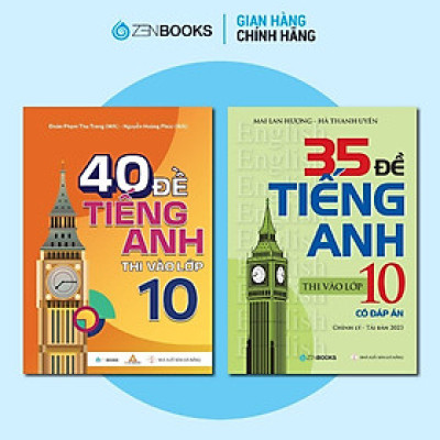 Sách - Đề Tiếng Anh Thi Vào Lớp 10 - Combo 2 Cuốn - Zenbooks
