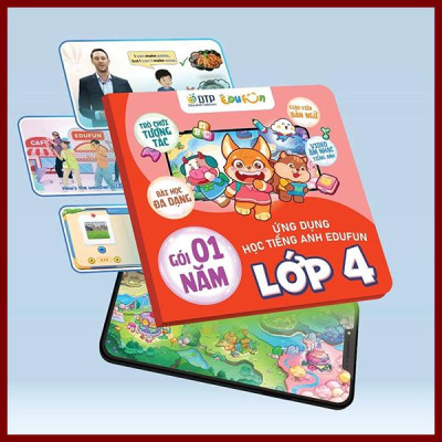 Gói Edufun Premium Level 4 (Thẻ Học Tiếng Anh EDUFUN + Tặng Kèm Sách Học Sinh, Sách Bài Tập, 2 Cuốn Truyện)