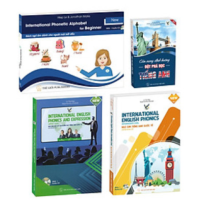 Combo Bộ sách Cẩm nang  học tiếng Anh & Ngữ âm tiếng anh quốc tế  3 cấp độ Sơ cấp - Trung cấp -  Nâng cao 