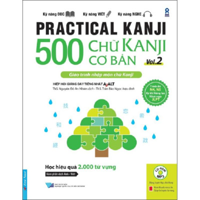 Combo 500 Chữ Kanji Cơ Bản Vol.1 + Vol.2 (kèm CD) - Bản Quyền