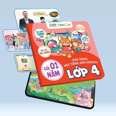 Gói Edufun Premium Level 4 (Thẻ Học Tiếng Anh EDUFUN + Tặng Kèm Sách Học Sinh, Sách Bài Tập, 2 Cuốn Truyện)