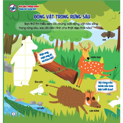 Sách - Bóc Dán Thông Minh - Động Vật Đáng Yêu - Cho Bé 3 - 7 Tuổi - Minh Thắng