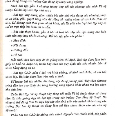 Bài tập vẽ kỹ thuật (Sách dùng cho các trường đào tạo hệ Cao đẳng)