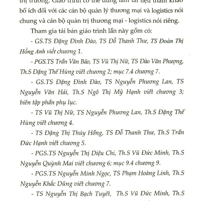 Giáo Trình Kinh Tế Thương Mại-Dịch Vụ (Dành Cho Ngành Kinh Tế, Logistics Và Quản Trị Kinh Doanh)