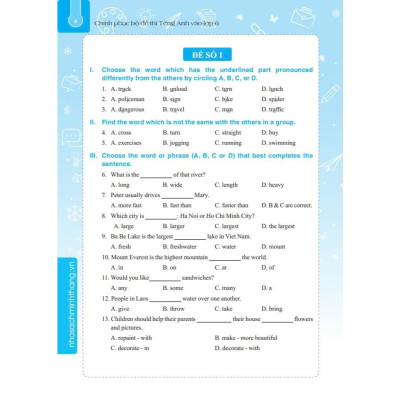 Sách - Chinh Phục Bộ Đề Thi Tiếng Anh Vào Lớp 6 - Minh Thắng