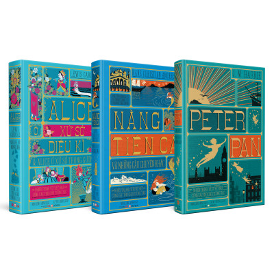 (Bìa cứng, minh họa in màu đẹp tuyệt, nhiều trò chơi tương tác) BOXSET BA TÁC PHẨM KINH ĐIỂN DÀNH CHO THIẾU NHI (Peter Pan, Alice ở xứ sở diệu kì và Alice ở xứ sở trong gương, Nàng tiên cá và những câu chuyện khác) - Đông A