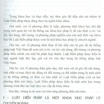 Giáo Trình Luật Hiến Pháp Việt Nam (Dùng Trong Các Trường Đại Học Chuyên Ngành Luật, An Ninh)