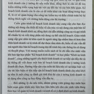 Sách - Giáo Trình Kế Hoạch Kinh Doanh