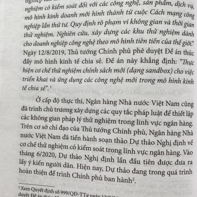Phát Triển Không Gian Pháp Lý Thử Nghiệm Cho Công Nghệ Tài Chính và Các Lĩnh Vực Công Nghệ Mới Tại Việt Nam