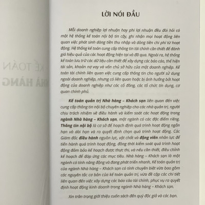 Sách - Kế Toán Quản Trị Nhà Hàng Khách Sạn
