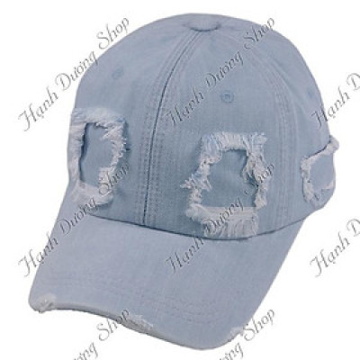 Nón kết jeans rách xịn khóa gài cửa sổ bền đẹp, chất vải jean cao cấp, phong cách bụi, cá tính - Hạnh Dương