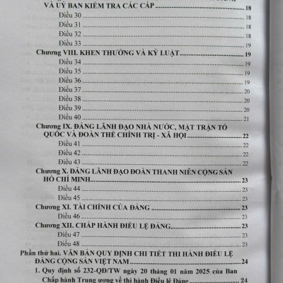 Sách Điều Lệ Đảng Cộng Sản Việt Nam - Văn Bản Quy Định Chi Tiết Thi Hành (V2565T)