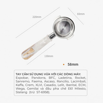 Tay cầm espresso không đáy kết hợp của gỗ và nhựa cây tư nhiên FEEPIE