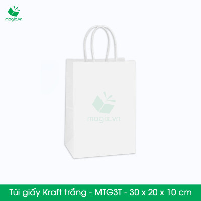 MTG3 MTG3T - 30x20x10 cm - Combo 200 túi giấy Kraft Nhật cao cấp