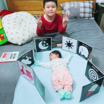 Tranh kích thích thị giác cho trẻ sơ sinh từ 0-2 tuổi Đồ chơi cho trẻ sơ sinh giúp bé phát triển giác quan và não bộ - Đồ chơi trẻ em HT SYS