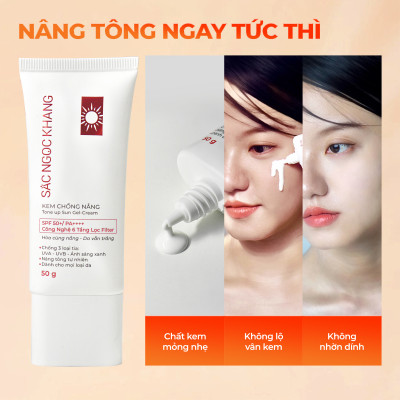 Combo 6 món: Nước tẩy trang 145ml + Sữa rửa mặt 50g+ Nước hoa hồng 145ml + Kem dưỡng ban đêm 10g + Kem chống nắng 50g + Sắc Ngọc Khang ++ (60 viên)