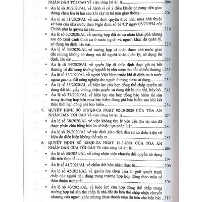 Hệ thống 70 Án lệ và các Giải đáp vướng mắc trong nghiệp vụ xét xử của Tòa án nhân dân tối cao từ năm 2016 đến nay