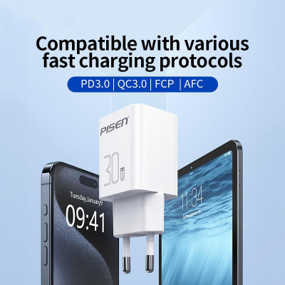 Sạc Nhanh Pisen Quick - Vivid USB-C 30W GaN