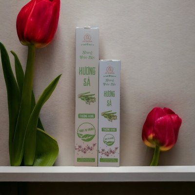 Hộp 100 nén hương Sả dài 38cm -Không sử dụng hóa chất, ít khói, mùi hương dịu nhẹ