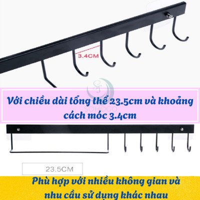 Móc Treo Tường Dán Đa Năng 6 Móc -Giá Treo Dụng Cụ Nhà Bếp Dán Tường Không Cần Khoan -Kệ Treo Khăn Và Dụng Cụ Nấu Ăn Gọn Gàng Tiện Dụng -Móc Treo Tường Chống Thấm Cho Phòng Bếp / Nhà Tắm -Thanh Treo Nhà Bếp Dán Tường Siêu Chắc -Móc Treo Đa Năng