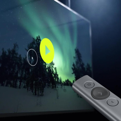 Bút trình chiếu từ xa Logitech Spotlight - không dây đến 30m, kết nối Bluetooth và USB, phóng to để nhấn mạnh, điều khiển con trỏ bật video - Hàng chính hãng