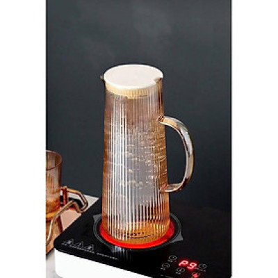 Bình đụng nước uống thủy tinh cao cấp vân tăm 1270ml mạ vàng