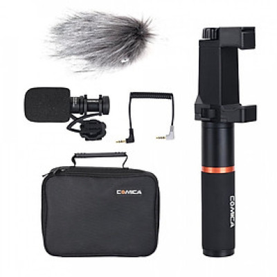 Bộ micro kèm tay cầm quay phim cho điện thoại Comica CVM-VM10-K1- Hàng Chính Hãng