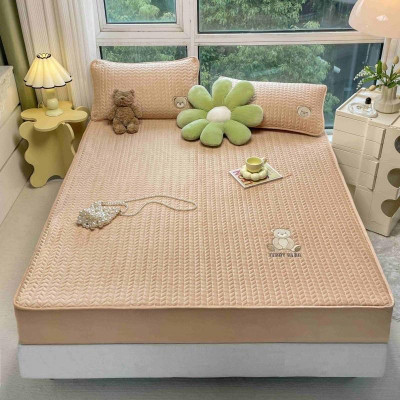 Set ga gối nỉ gấu trần xương cá mềm mịn bọc nệm dưới 30cm