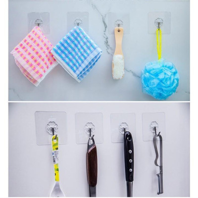SET 20 Móc Dán Tường Trong Suốt, Treo Đồ Dùng Tiện Dụng Đa Năng Trong Gia Đình, Móc Dính Tường Siêu Dính, Giá Rẻ, Taky Home 2213set20