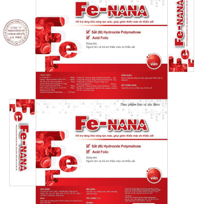 Viên sắt, acid folic, DHA, vitamin & khoáng chất Fe-NANA - Hộp 20 viên