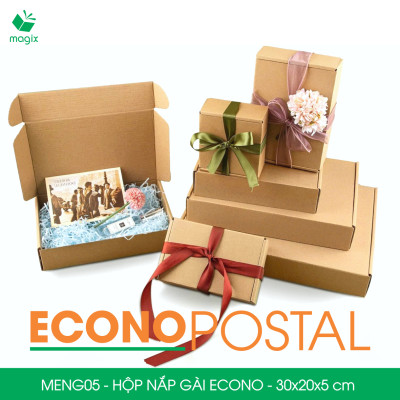 MENG06 - 30x21x7 cm - 100 Hộp carton nắp gài đóng hàng giá rẻ, hộp gói hàng, hộp quà thời trang