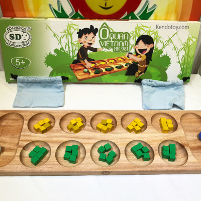Trò chơi ô ăn quan | Đồ chơi gỗ truyền thống, ô quan bằng gỗ cao cấp an toàn, đồ chơi ô ăn quan gỗ tự nhiên