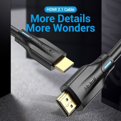 Cáp HDMI 2.1 Vention đầu mạ vàng, hỗ trợ 4k,8k60hz. Hàng chính hãng